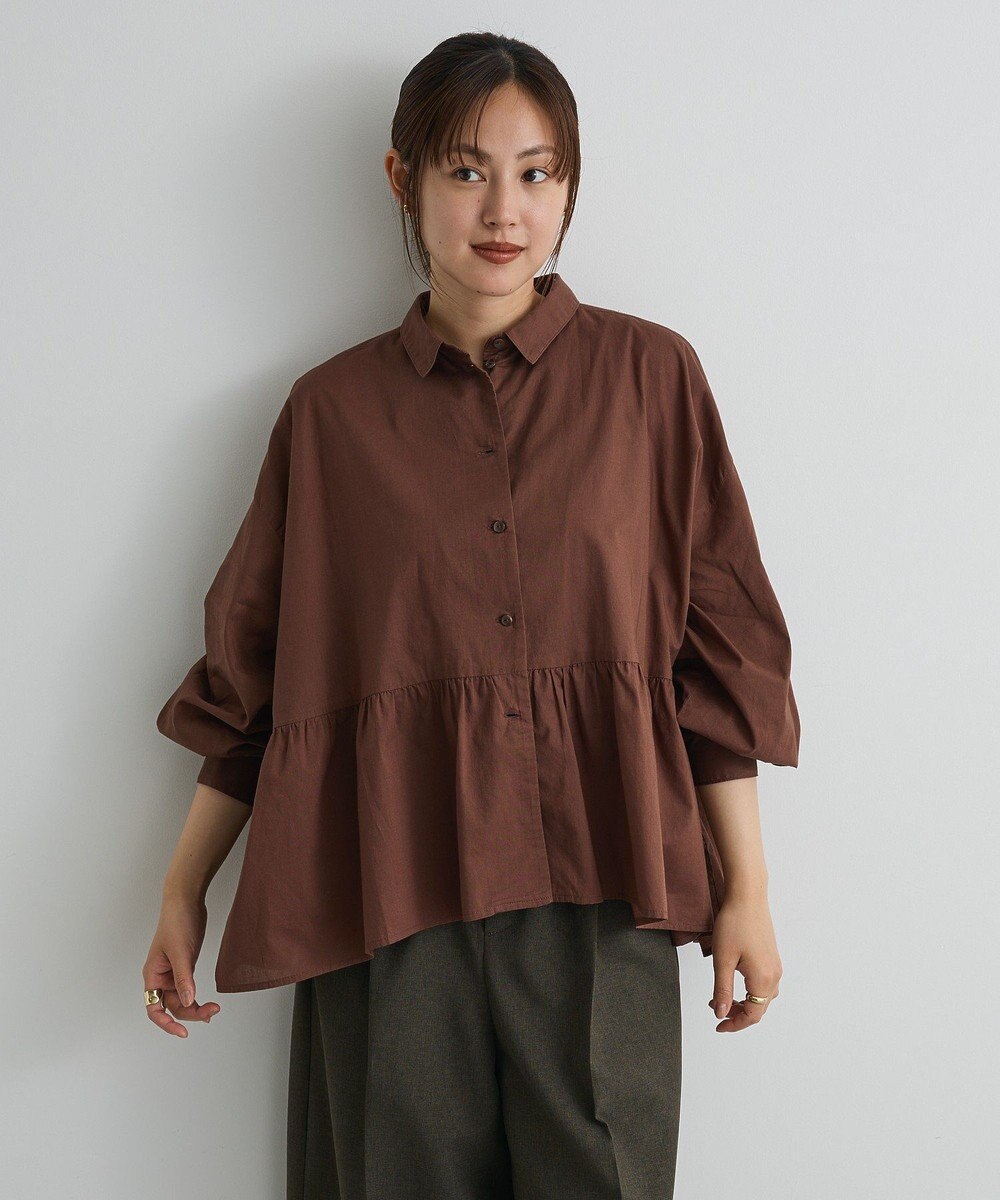 CRAFT STANDARD BOUTIQUE ペプラム長袖ブラウス 