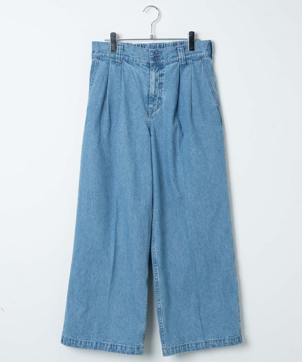 WEGO 【ウエストゴム】スーパーバギーデニムスラックス 