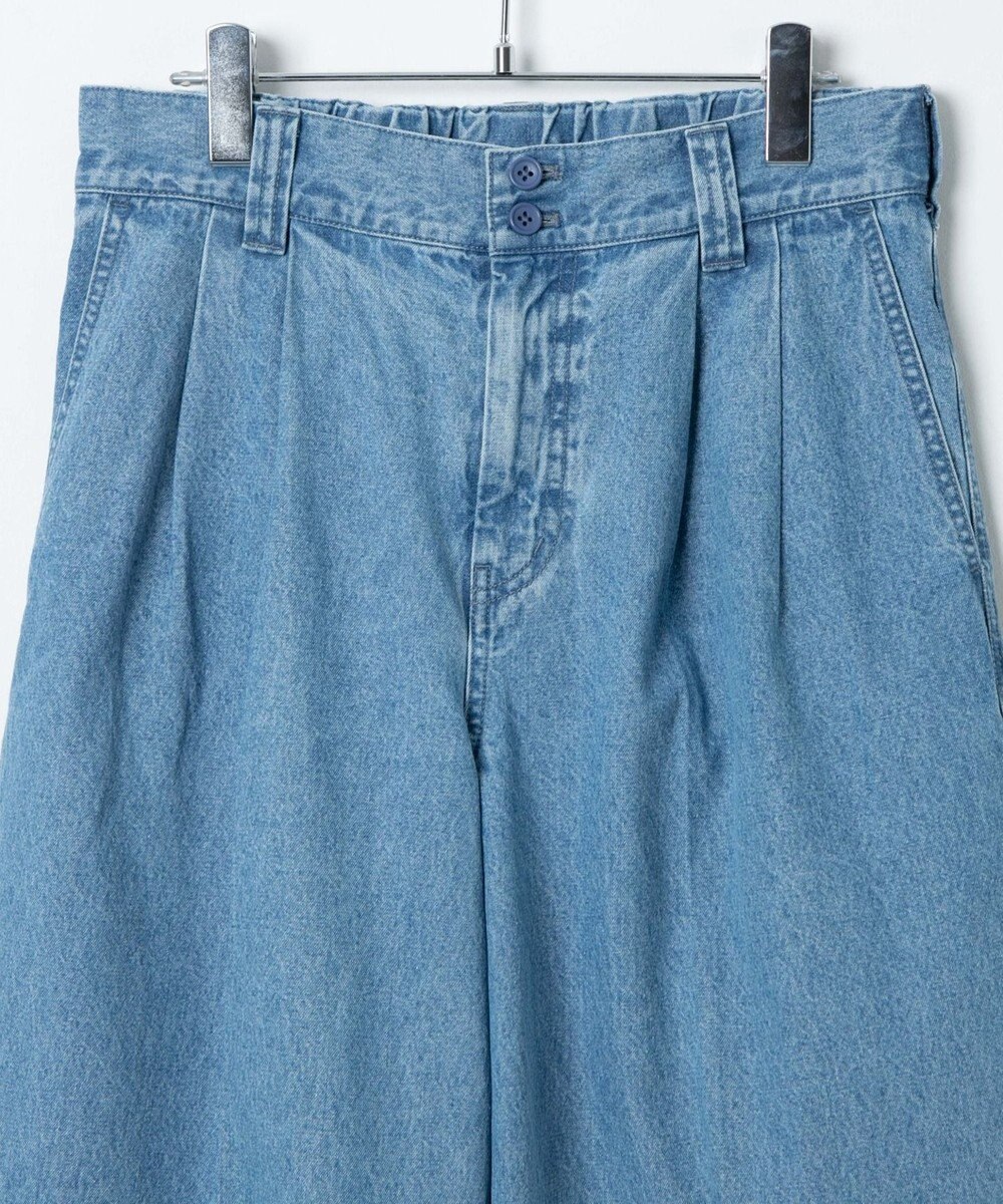 WEGO 【ウエストゴム】スーパーバギーデニムスラックス 