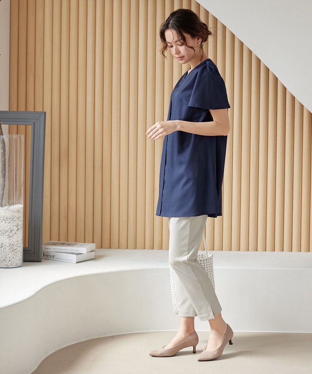 Tiaclasse L 【日本製】ドライモーメント裾スリットパンツ 