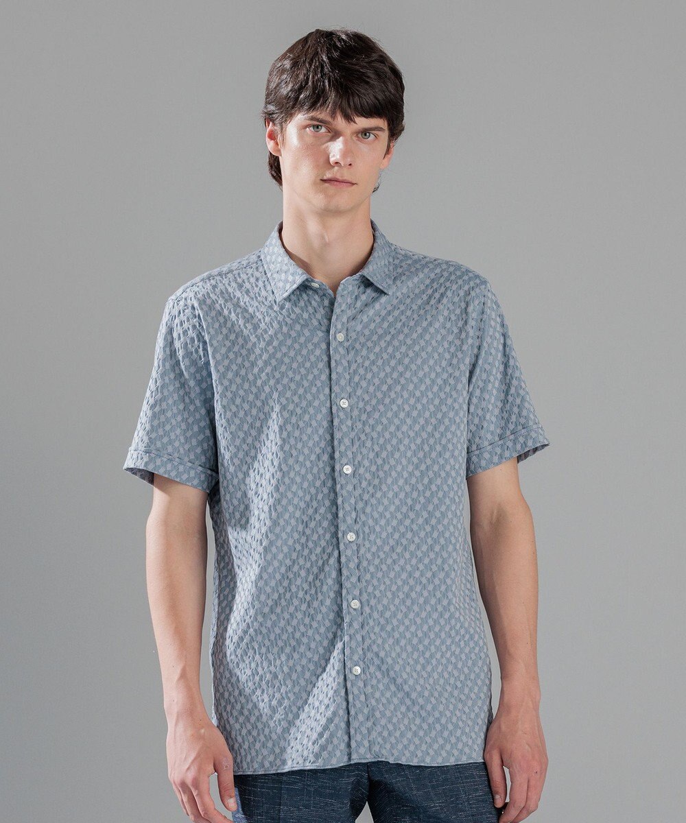 JOSEPH HOMME パターンジャガードストレッチ  /  レギュラーカラー半袖シャツ 