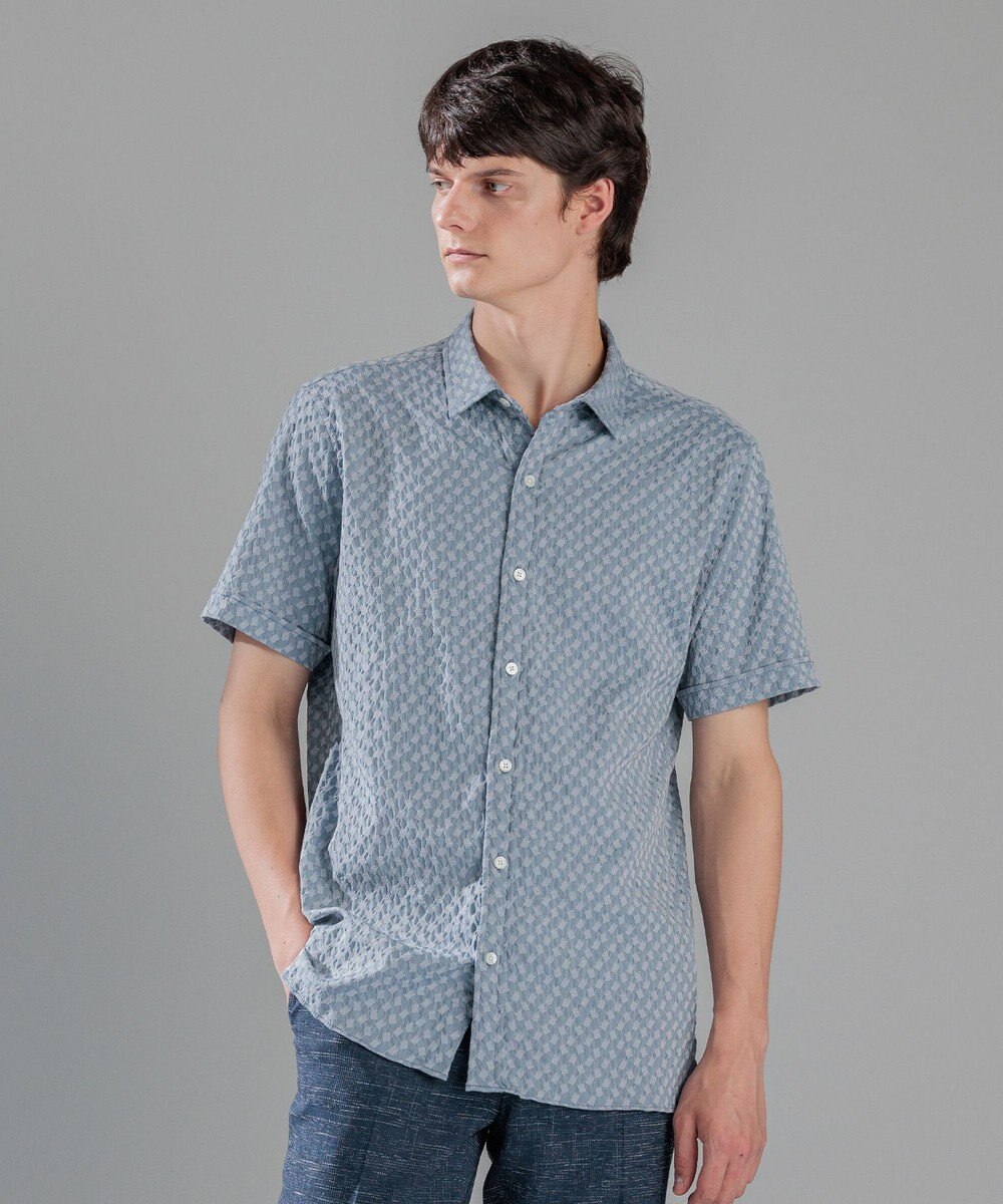 JOSEPH HOMME パターンジャガードストレッチ  /  レギュラーカラー半袖シャツ 