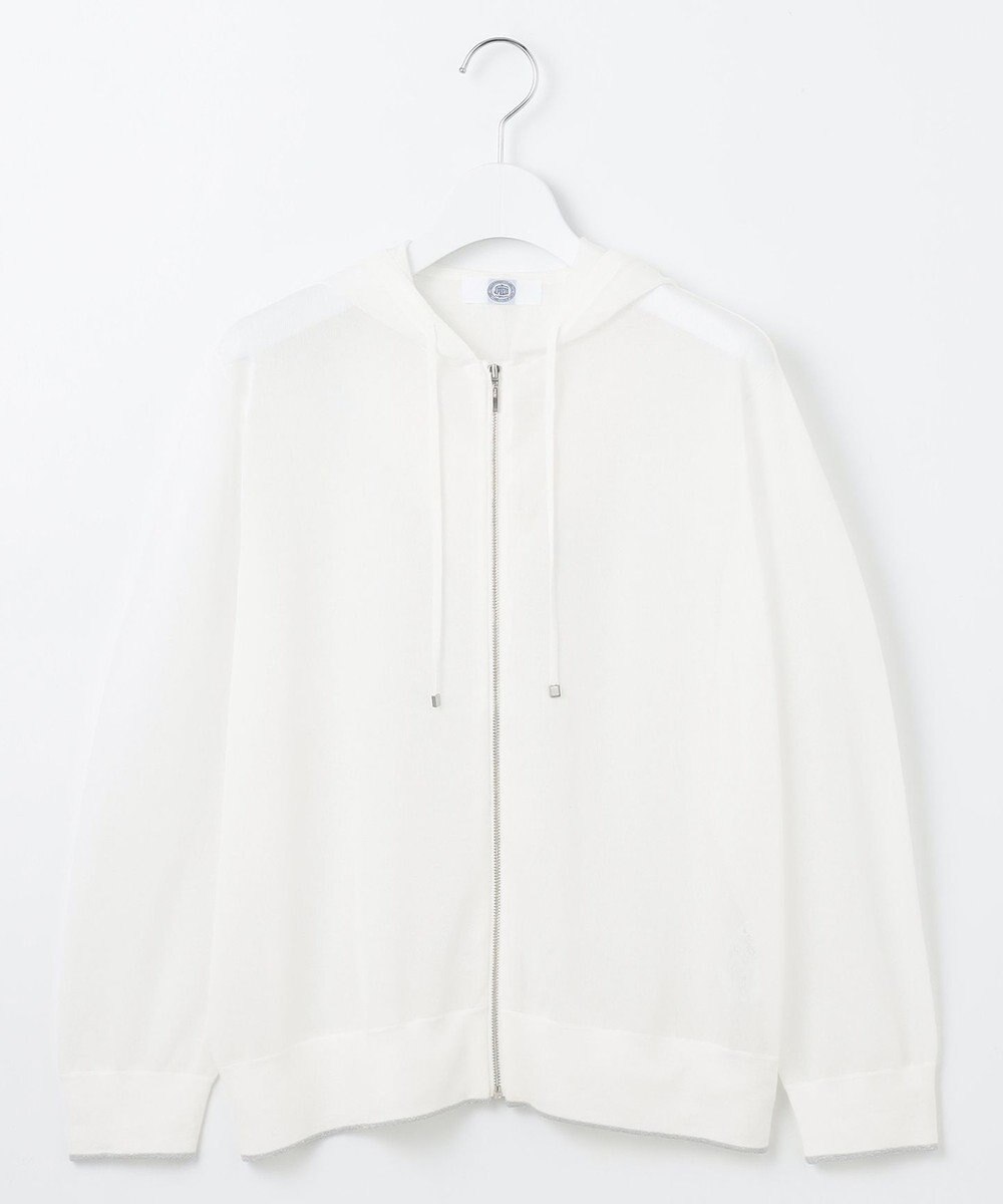 J.PRESS LADIES S 【WEB限定カラーあり・洗える】SHEER LIGHT KNIT ラメ パーカー 