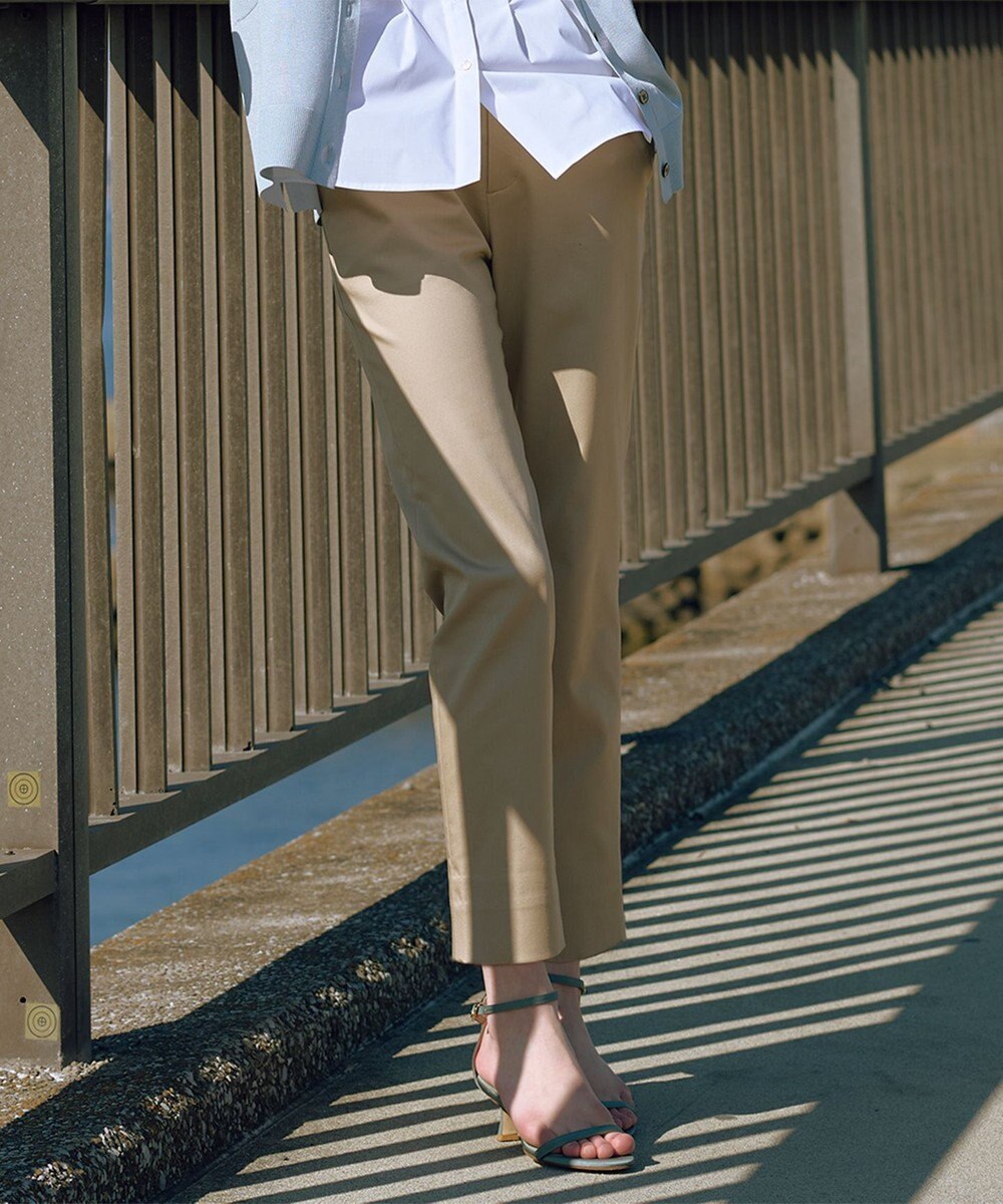 J.PRESS LADIES 【WEB限定カラーあり】TCシャンブレーサテンST テーパード パンツ 