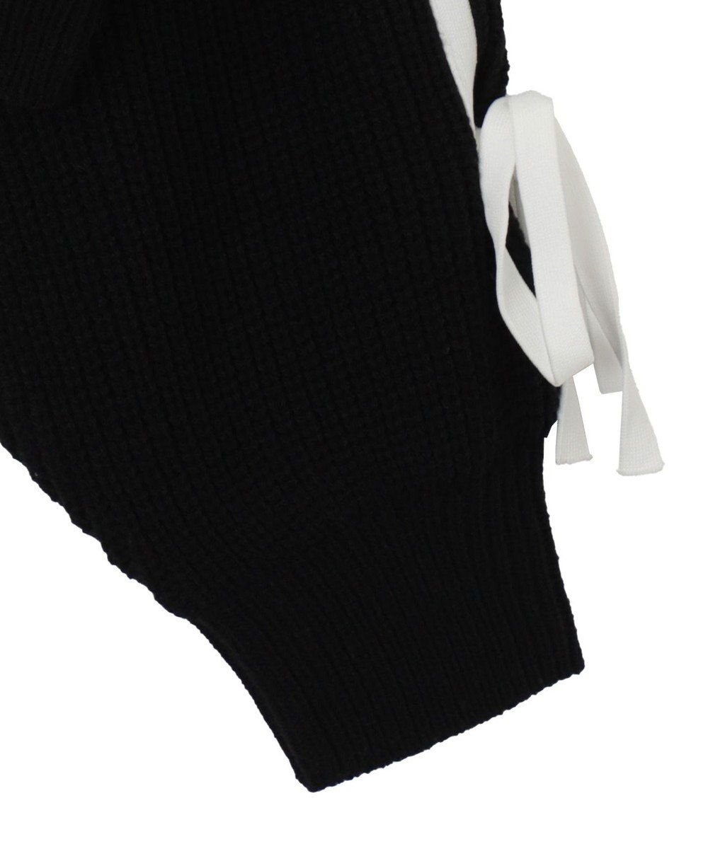 WEGO ラインリボンダブルジップニットパーカー 