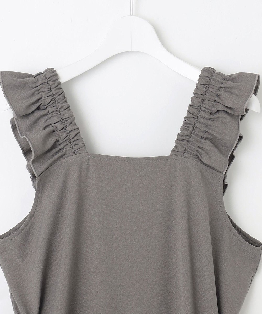 Feroux 【洗える】ショルダーフリル オールインワン 