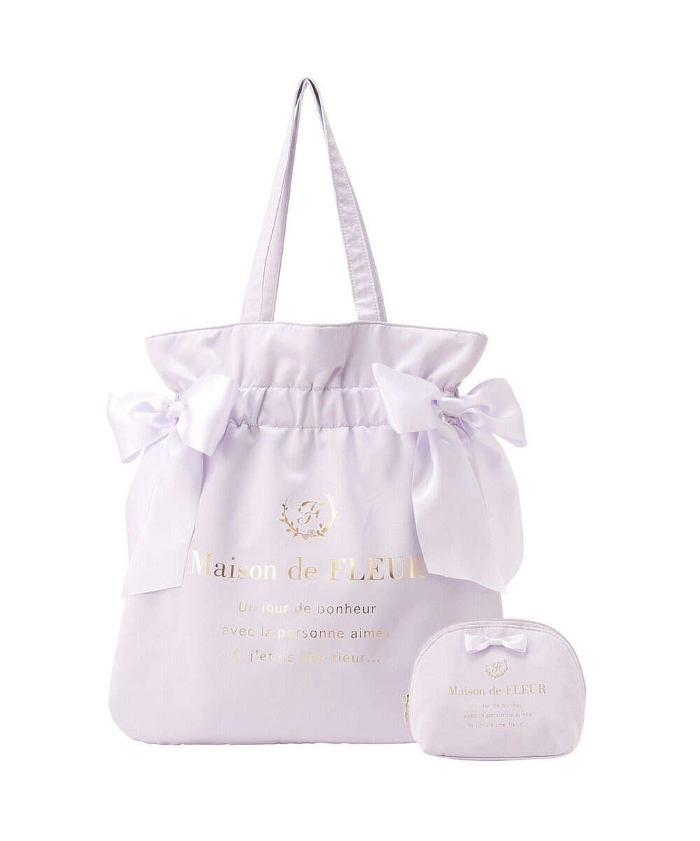 Maison de FLEUR 《セット商品》ダブルリボンギャザートート・ポーチ 