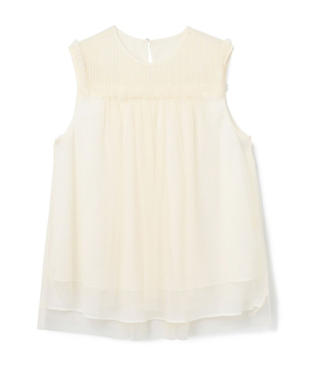 GRACE CONTINENTAL チュールノースリーブ トップ 