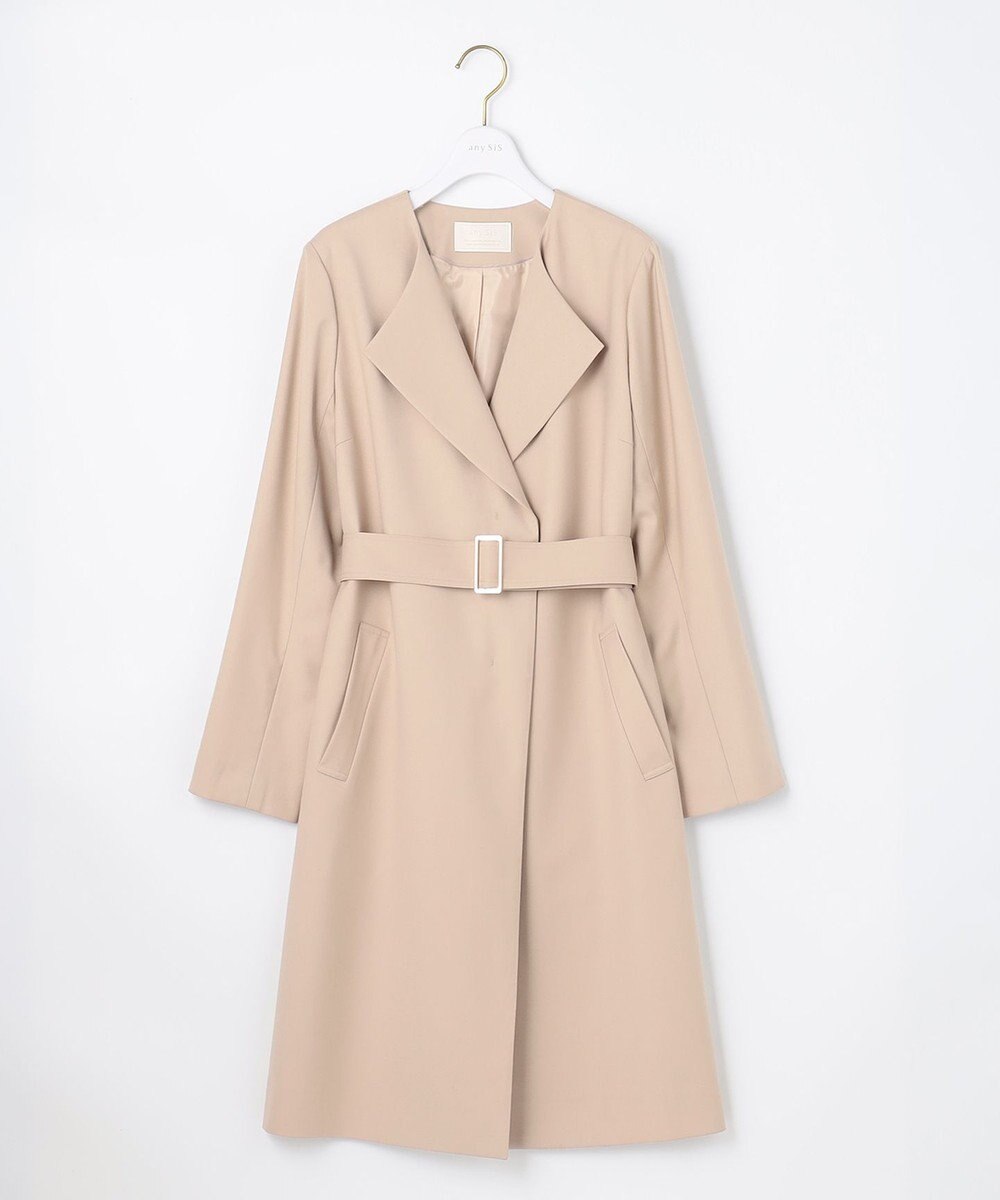 ANY SIS ノーカラーライトテロンチ コート 