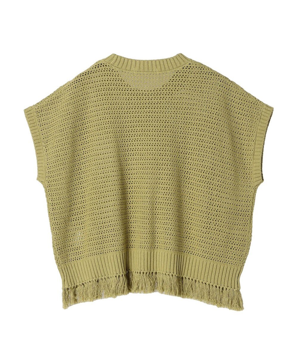 Green Parks 裾フリンジメッシュニットプルオーバー 