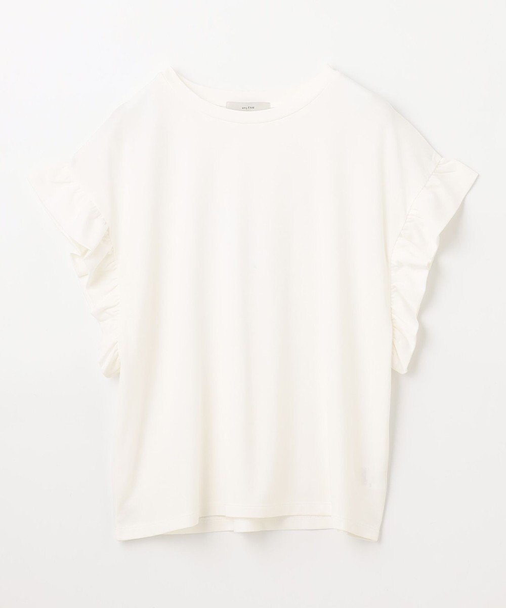 ANY ストレッチピケフリルTシャツ 