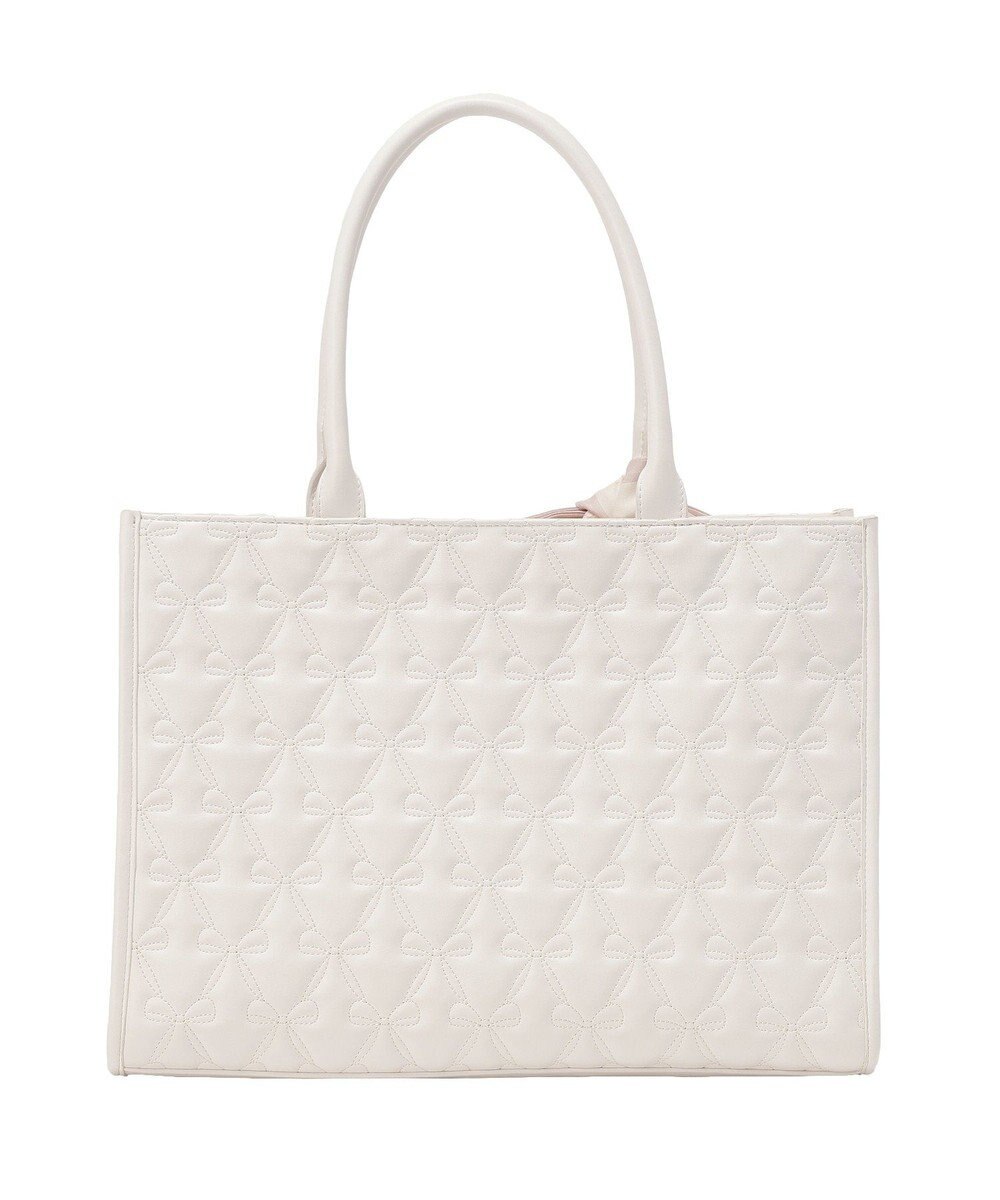 Maison de FLEUR スカーフ付き2ルームリボンキルティングトート 