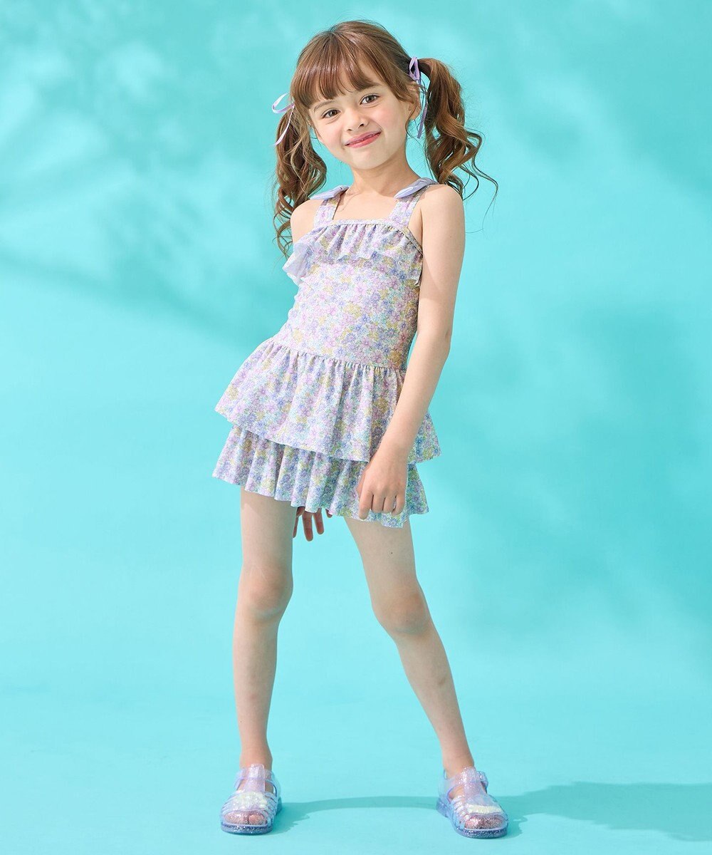 ANY KIDS 総柄 フリル ワンピース 水着 