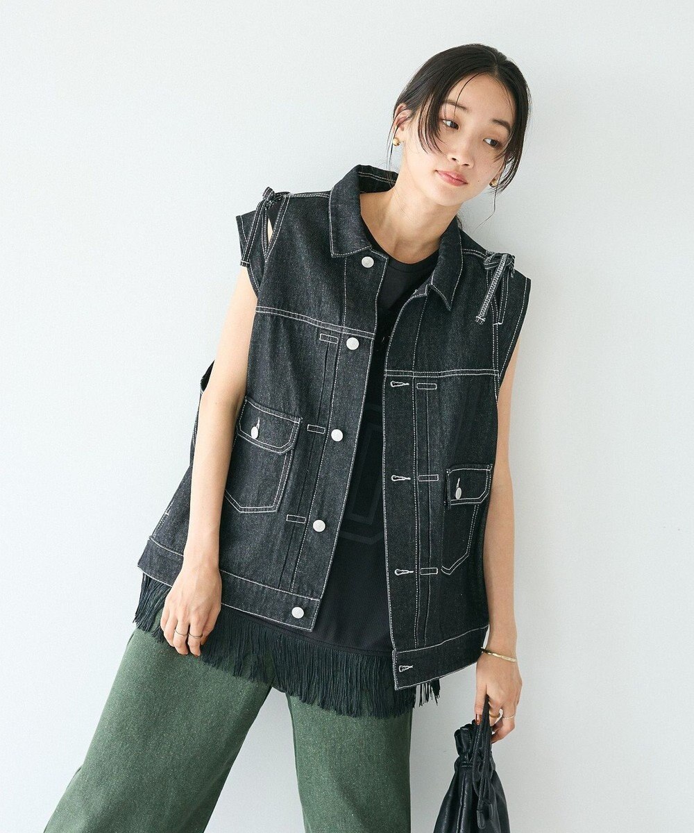 CRAFT STANDARD BOUTIQUE デニムリボンベスト Black