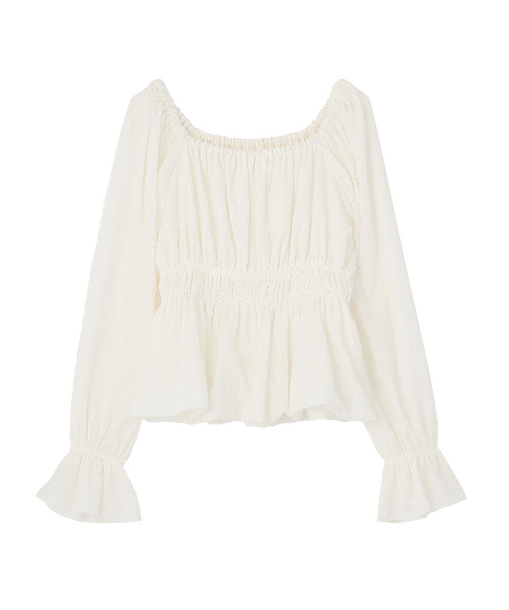 earth music&ecology バルーンヘムブラウス 