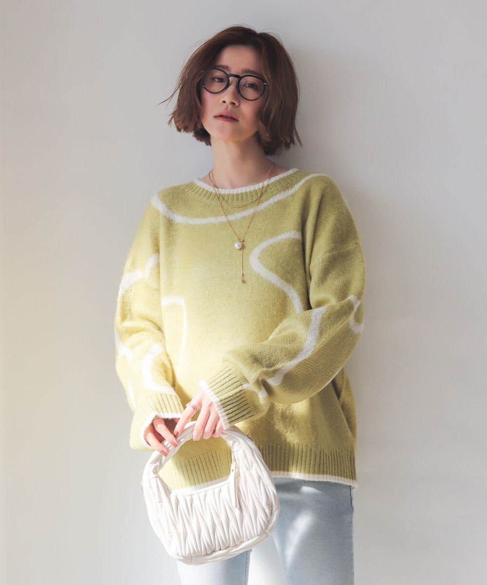 WEGO 【25年秋冬新作】ニュアンスライン配色プルオーバー 