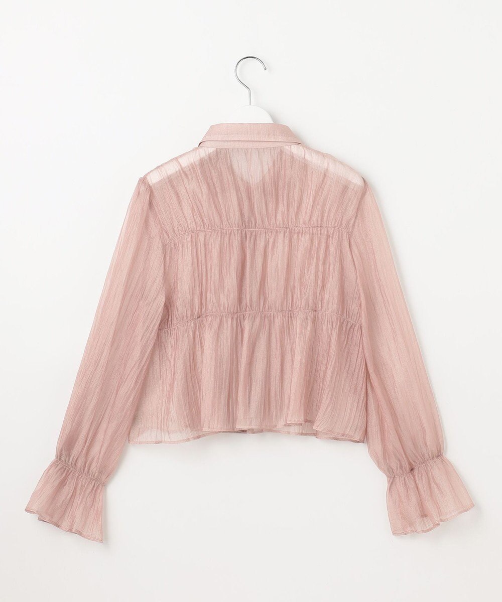 Feroux 【洗える】シャーリング シアーシャツ 