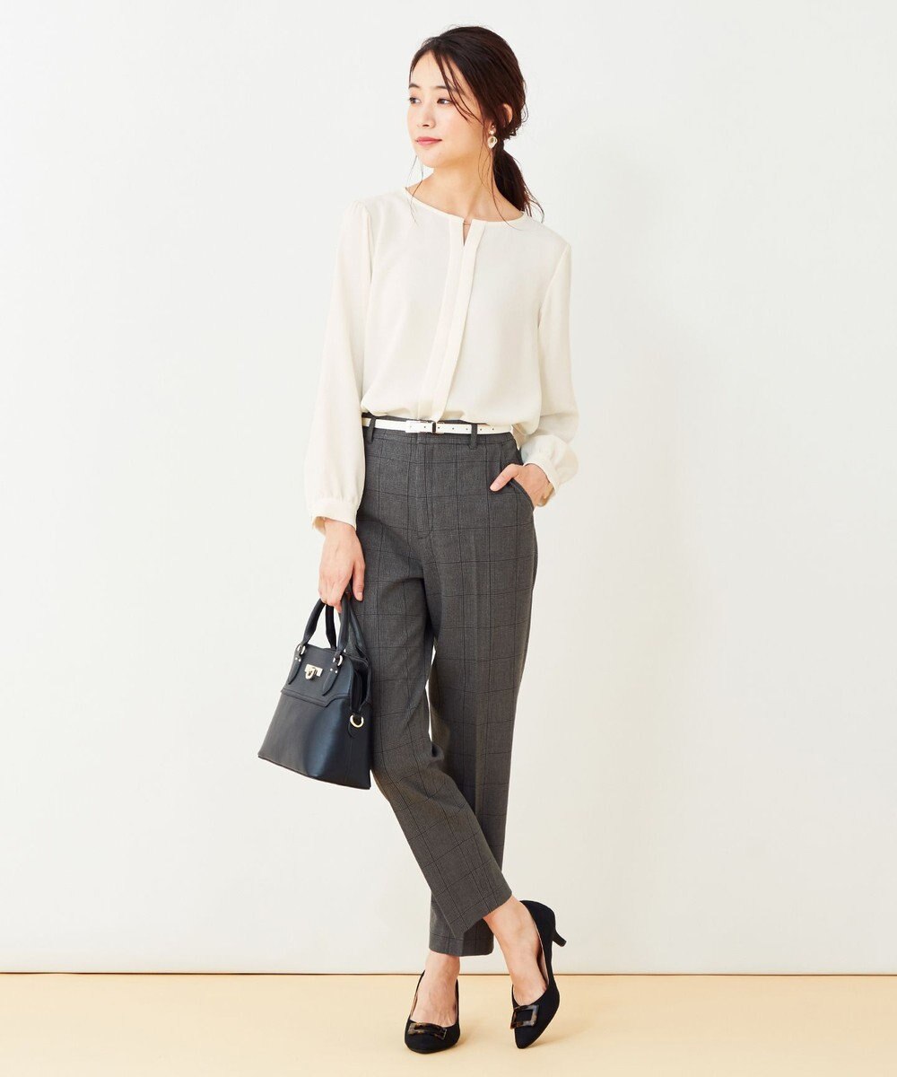 ANY SIS 【蓄熱効果】サーモトロン 2WAYストレッチ テーパードパンツ（チェック柄） 