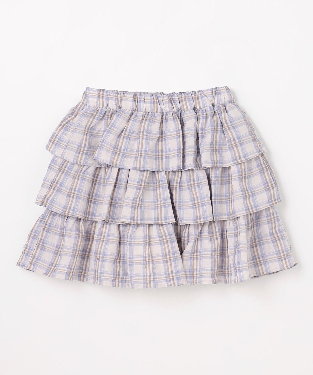 ANY KIDS 【洗濯機可能】ティアード チェックスカパン 