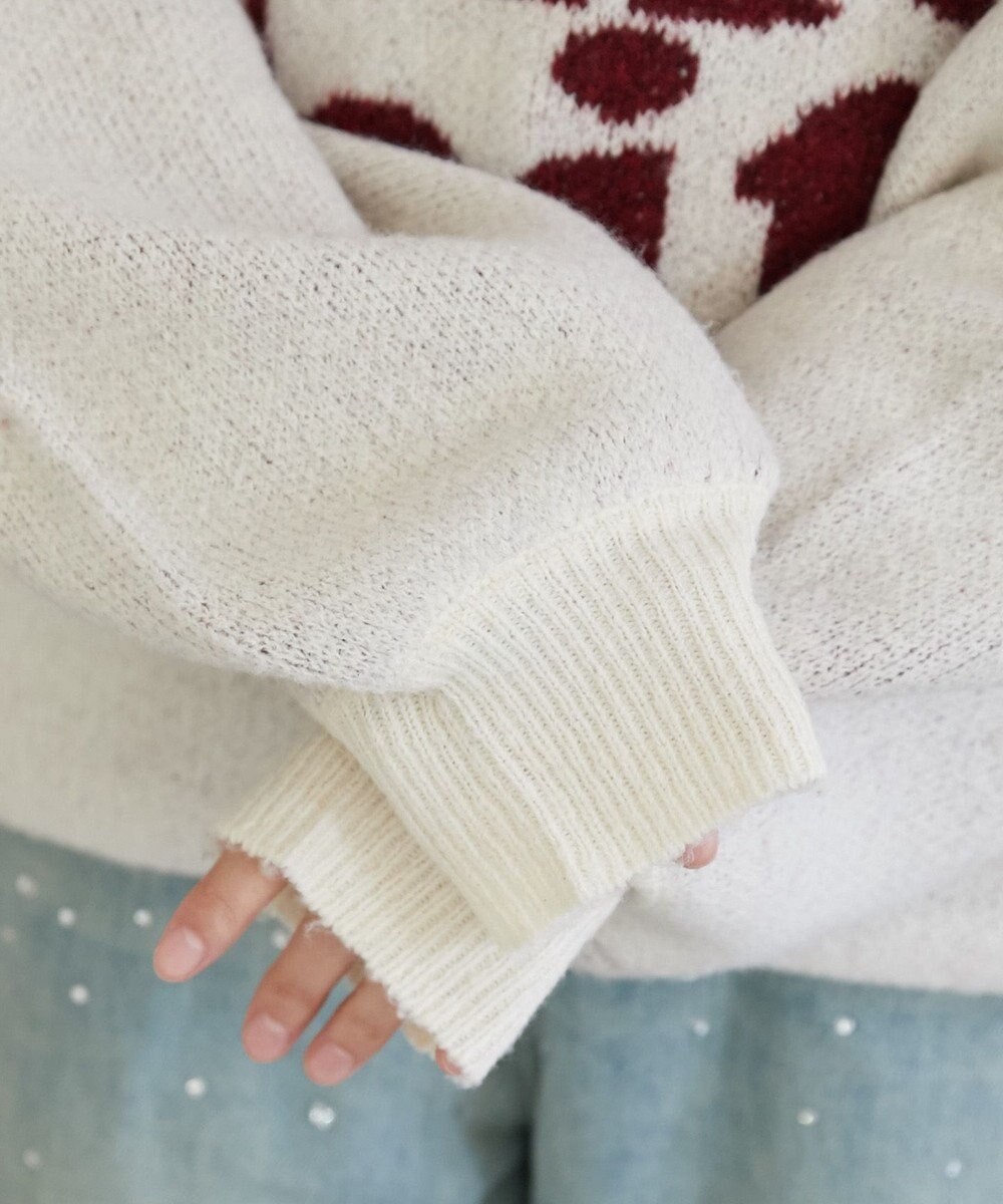 WEGO フラッフィーグラフィックBIGニットプルオーバー 