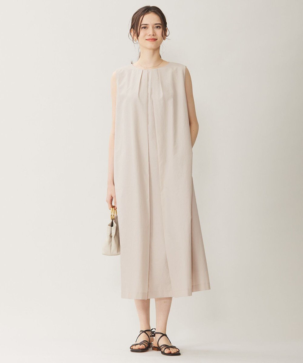 自由区 S 【WEB限定カラーあり・洗える】タッサーポプリンノースリーブ ワンピース 