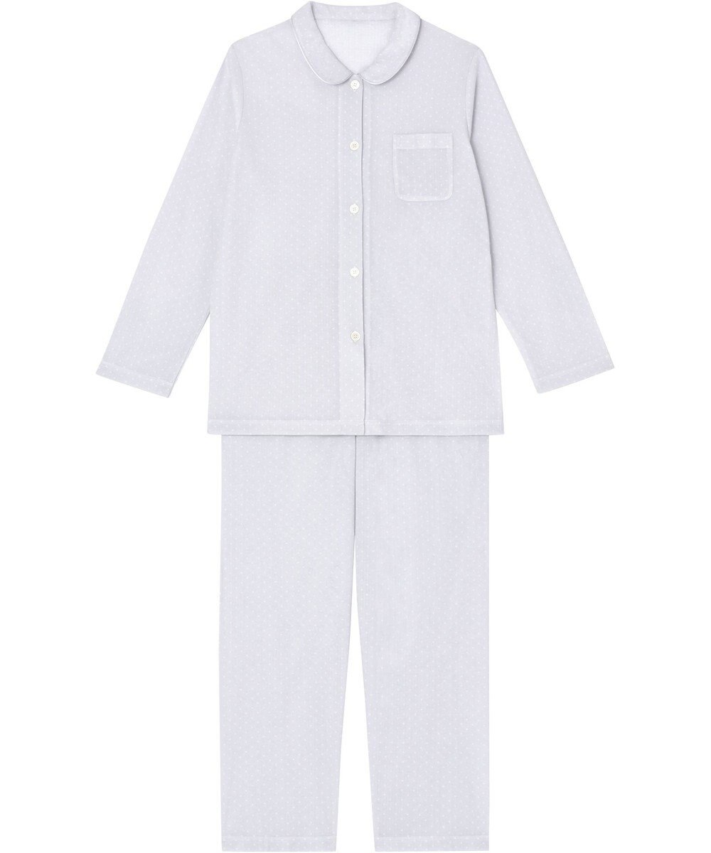 Wing パジャマ 長袖 長ズボン さらさらとした肌ざわり 接結天竺素材(肌側) すっきりとしたシルエット シャツタイプ  レディース EP5064 ウイング／ワコール 