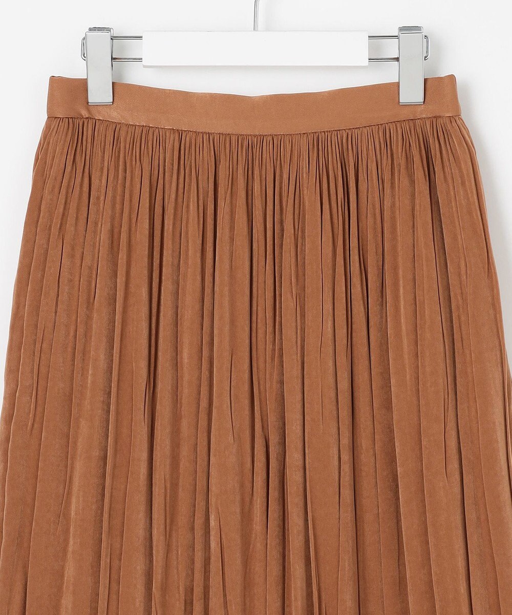 J.PRESS LADIES L 【洗える】マロンサテン ランダムプリーツ スカート 