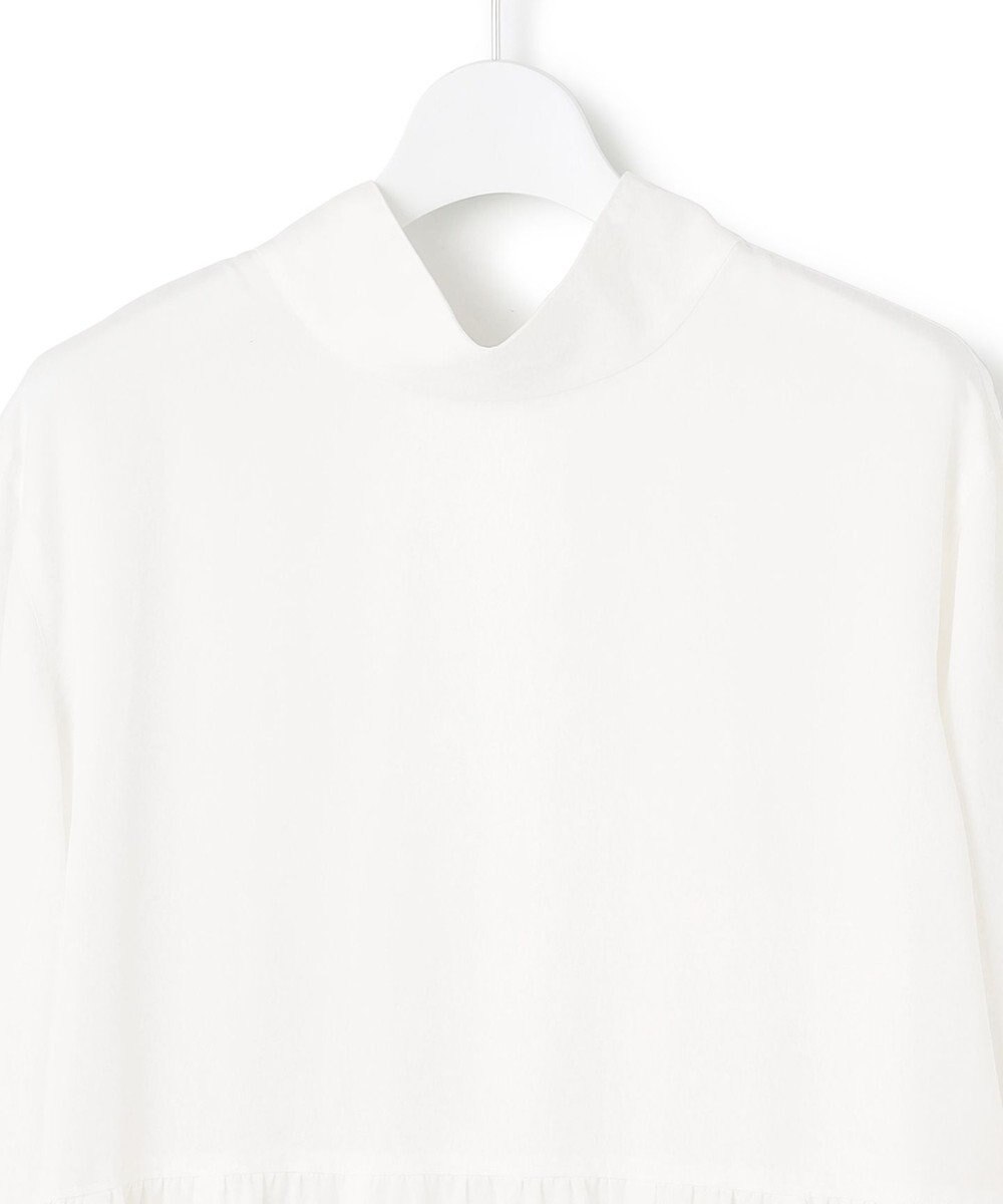 23区 L 【前後着用可能/洗える】ウォッシュドピーチツイル ブラウス 