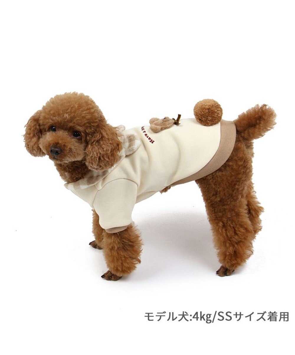PET PARADISE ペットパラダイス くまちゃん襟トレーナー 襟付き チェック 小型犬 