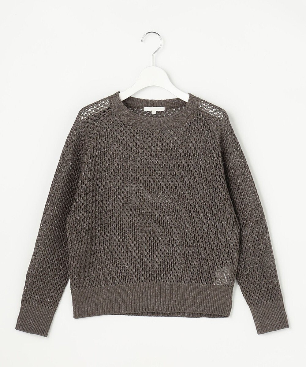 自由区 S 【SHIHOさん着用】リネンミドルゲージメッシュ ニット 