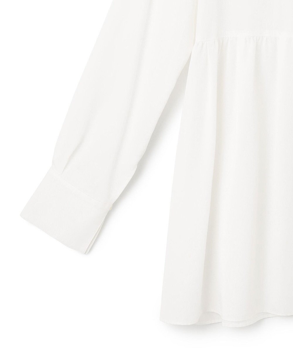 23区 L 【前後着用可能/洗える】ウォッシュドピーチツイル ブラウス 