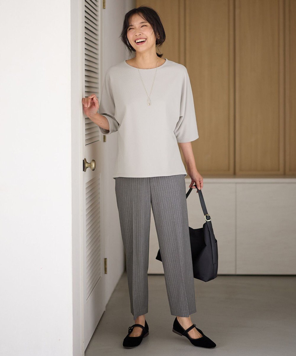 ANY L 【洗濯機可/ウエストゴム/２ＷＡＹストレッチ】テーパードパンツ 