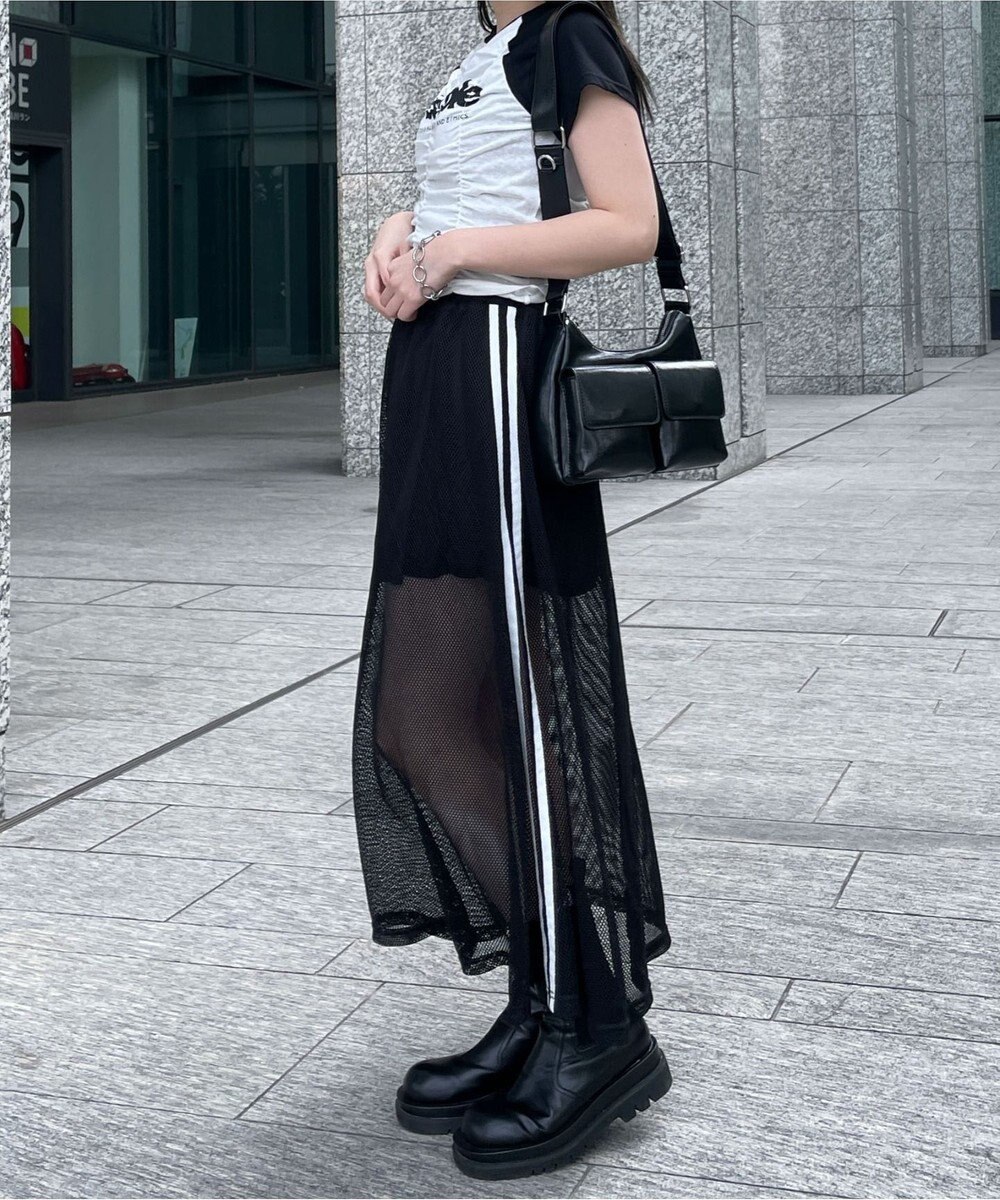 WEGO ラインメッシュスカート 
