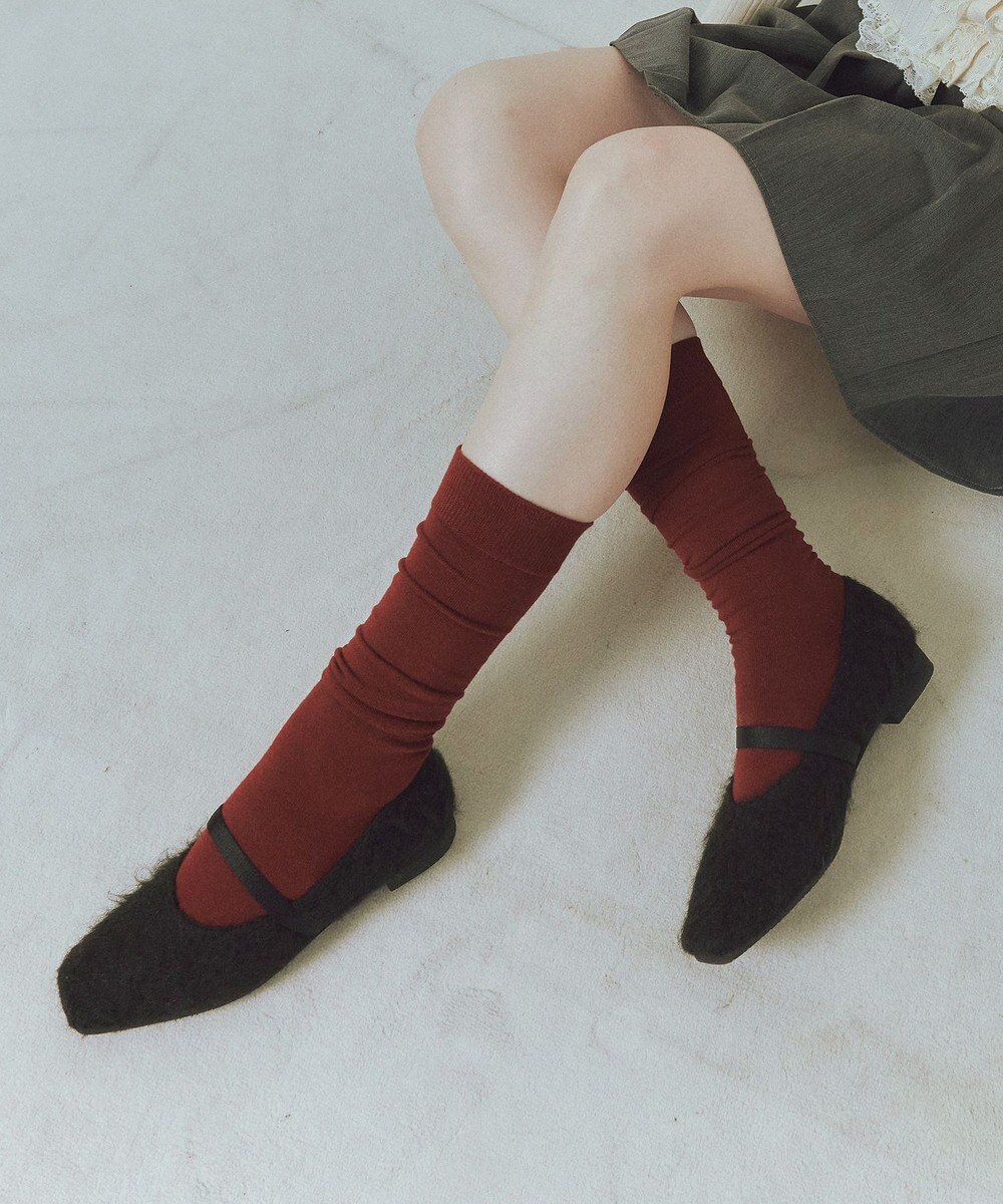 Bridget Birkin 【Bridget Birkin】エラスティックバンドもこもこスクエアバレエシューズ 