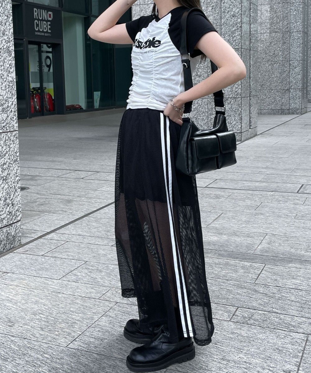 WEGO ラインメッシュスカート 