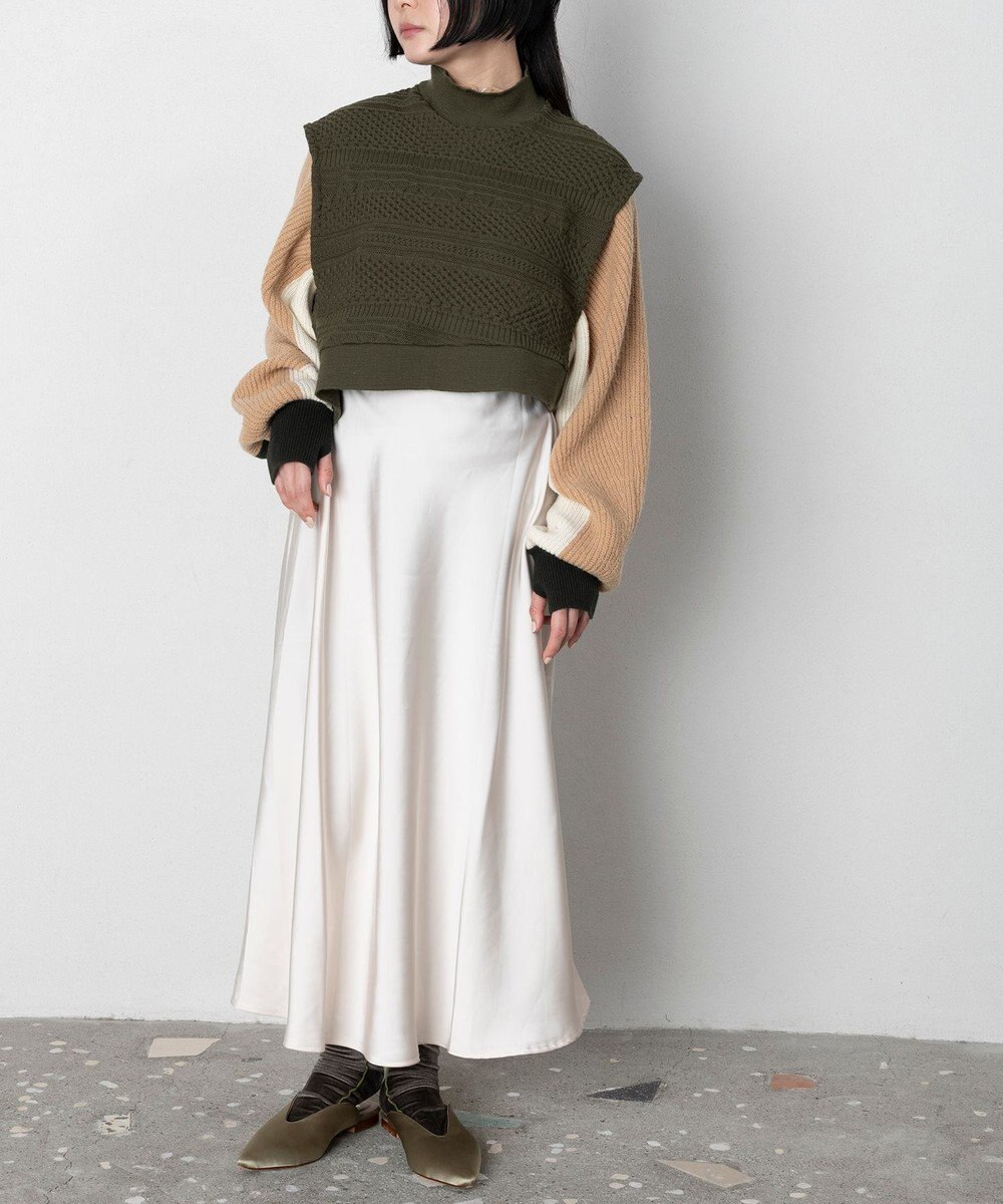 TRICOTE バンピーニット切り替えベスト 