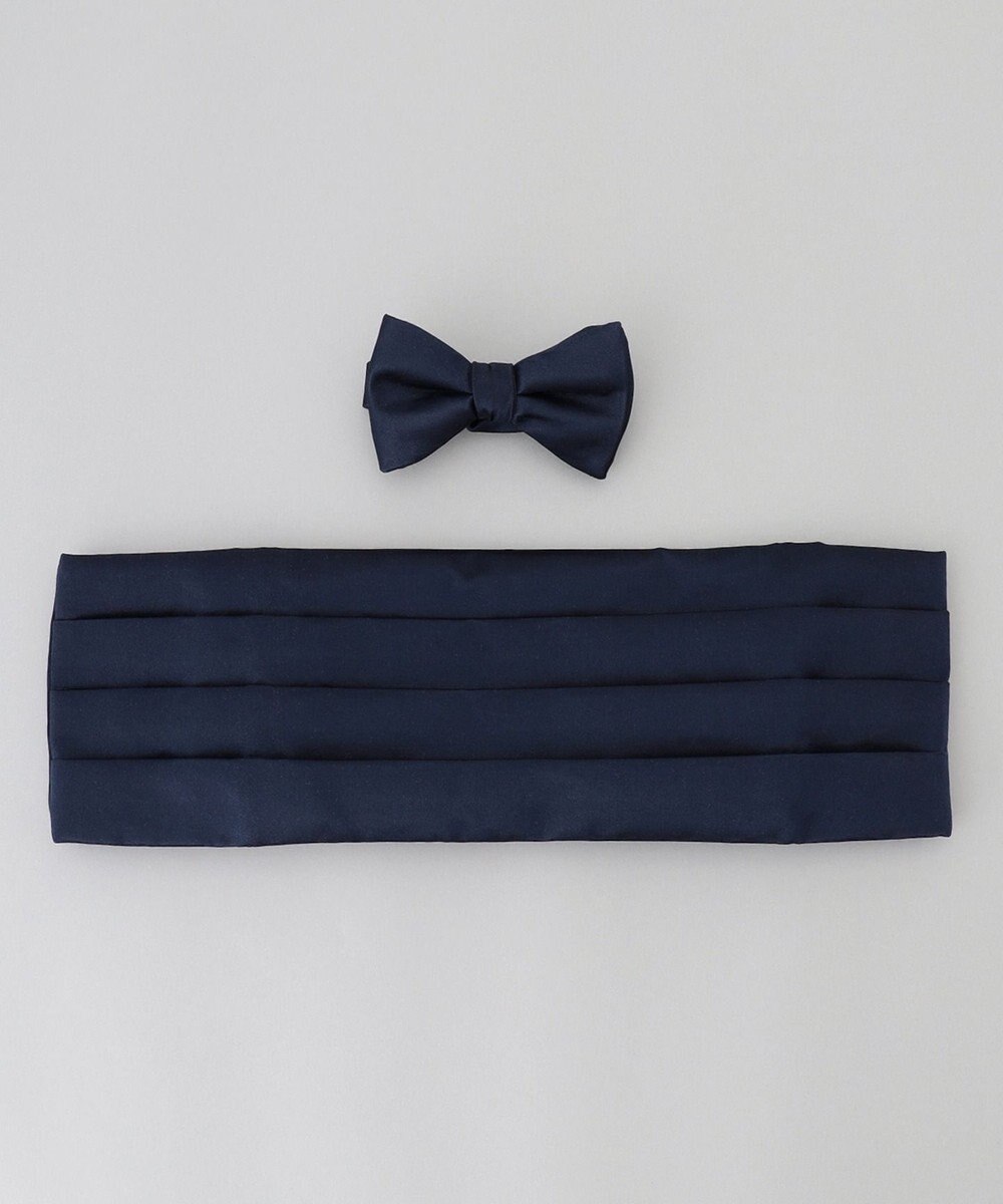 GOTAIRIKU 【WEAR BLACK】フォーマル用 ボウタイ&カマーバンドセット（ネイビー） 