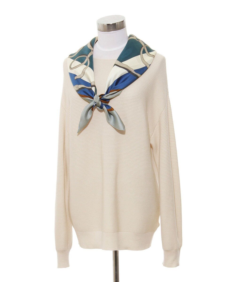 MOONBAT FURLA ビットチェーン柄シルク100%スカーフ 88×88cm 