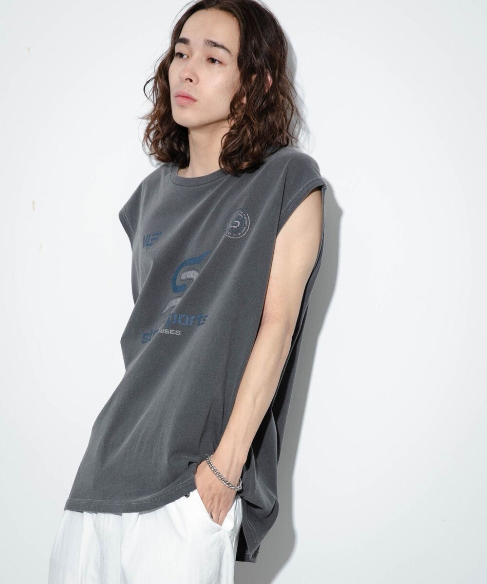 WEGO 【ユニセックス着用アイテム/手洗い可】ピグメントグラフィックノースリーブ 