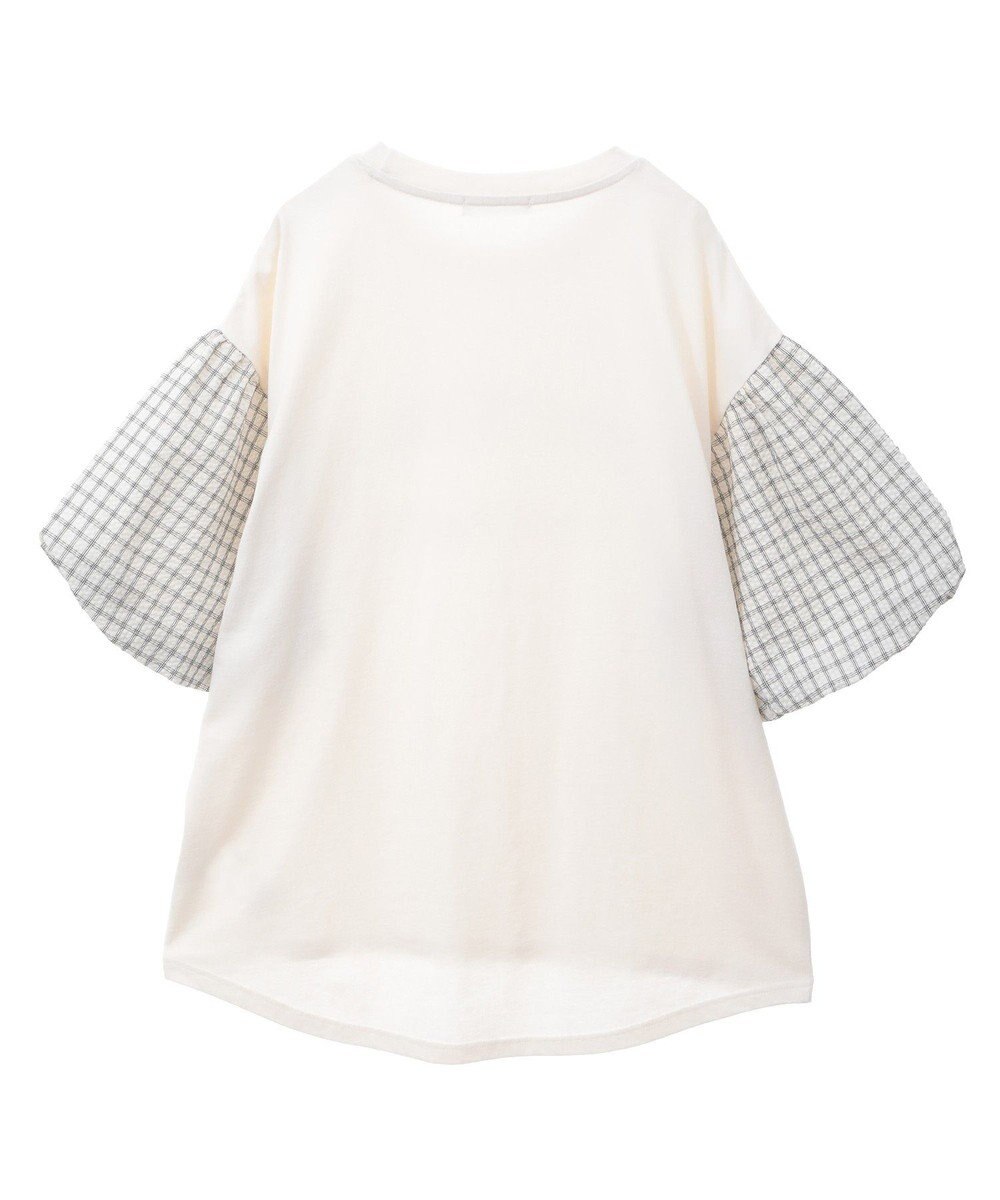 Green Parks チェックバルーンスリーブロゴチュニック 