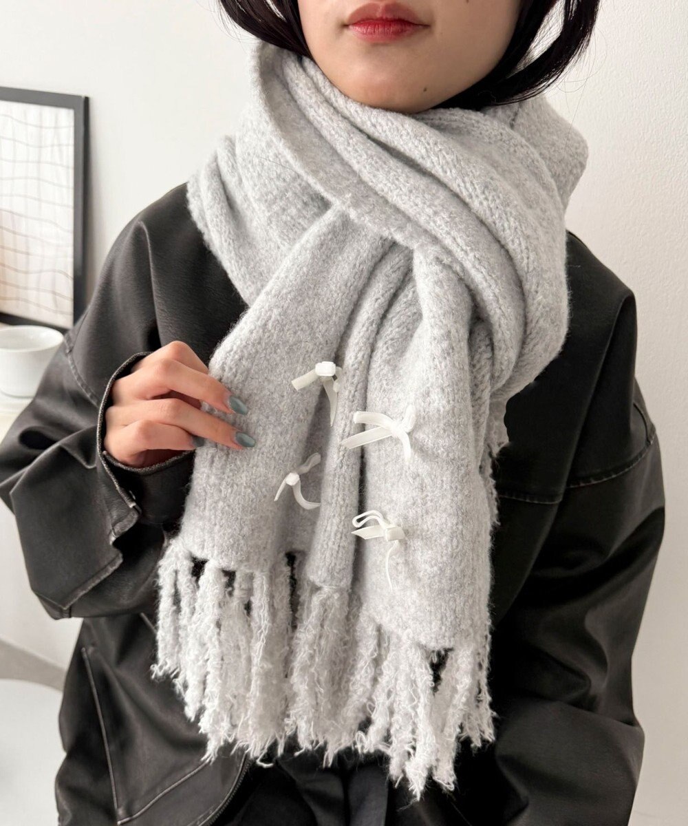 WEGO ベロアリボンニットストール 