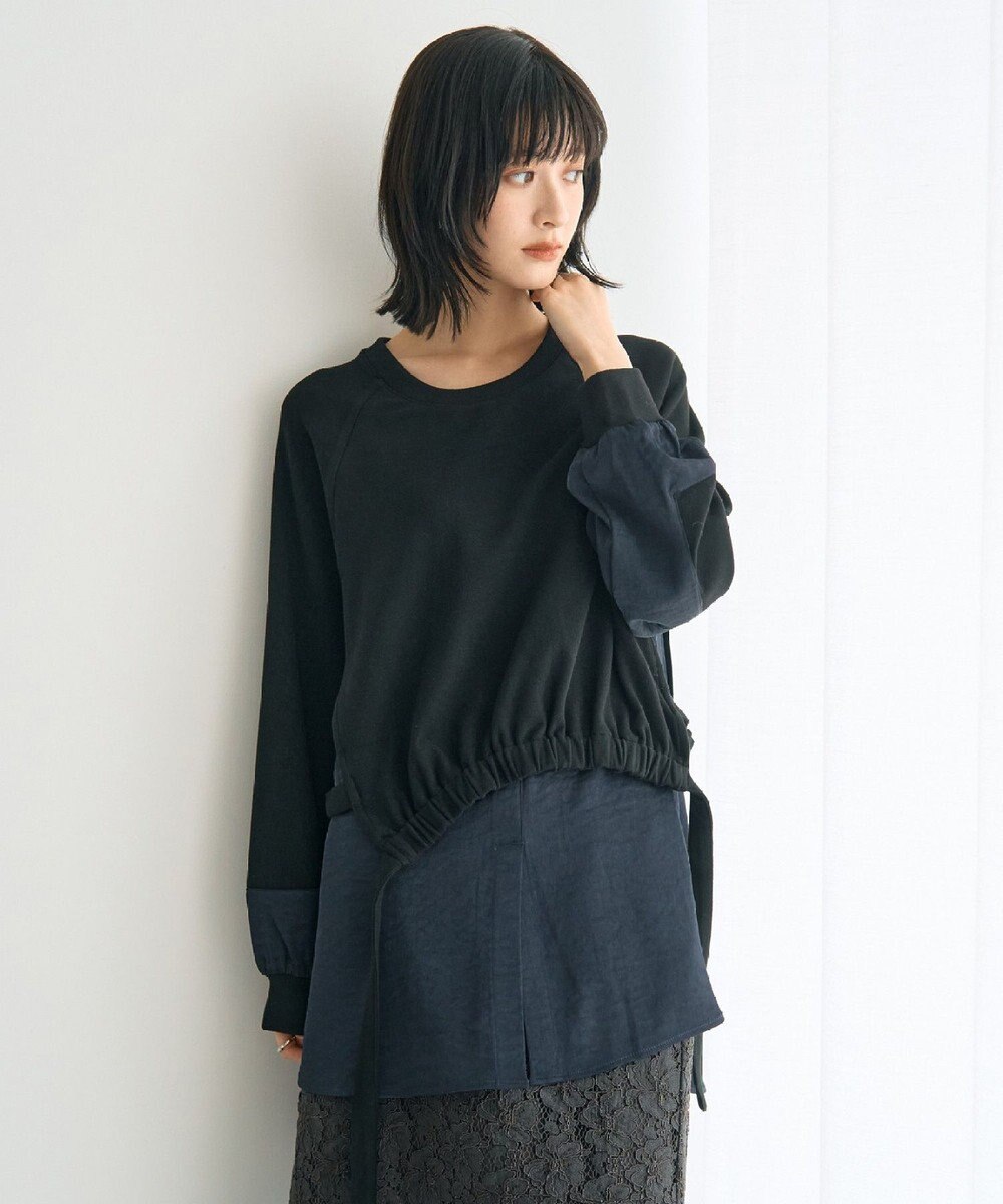 YECCA VECCA 素材MIXレイヤード起毛プルオーバー 