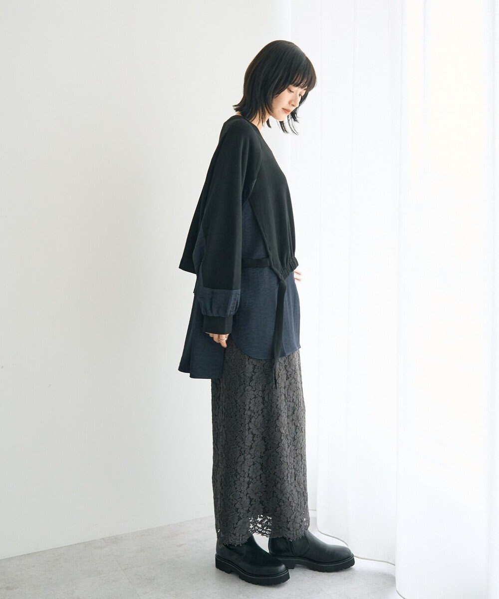 YECCA VECCA 素材MIXレイヤード起毛プルオーバー 