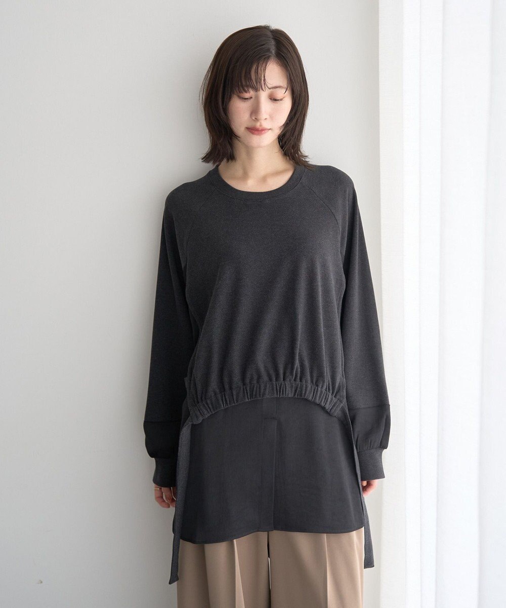 YECCA VECCA 素材MIXレイヤード起毛プルオーバー 