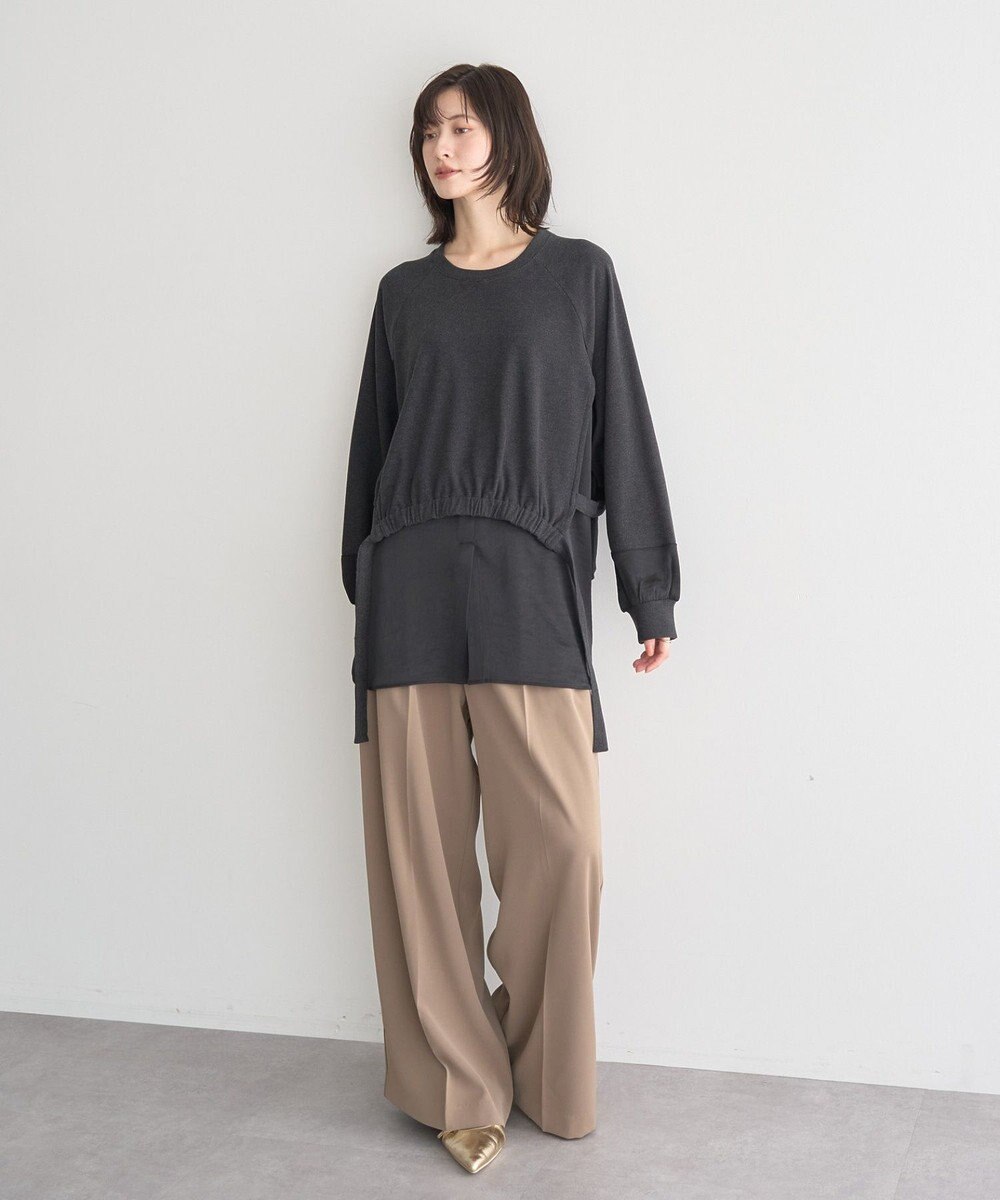 YECCA VECCA 素材MIXレイヤード起毛プルオーバー 