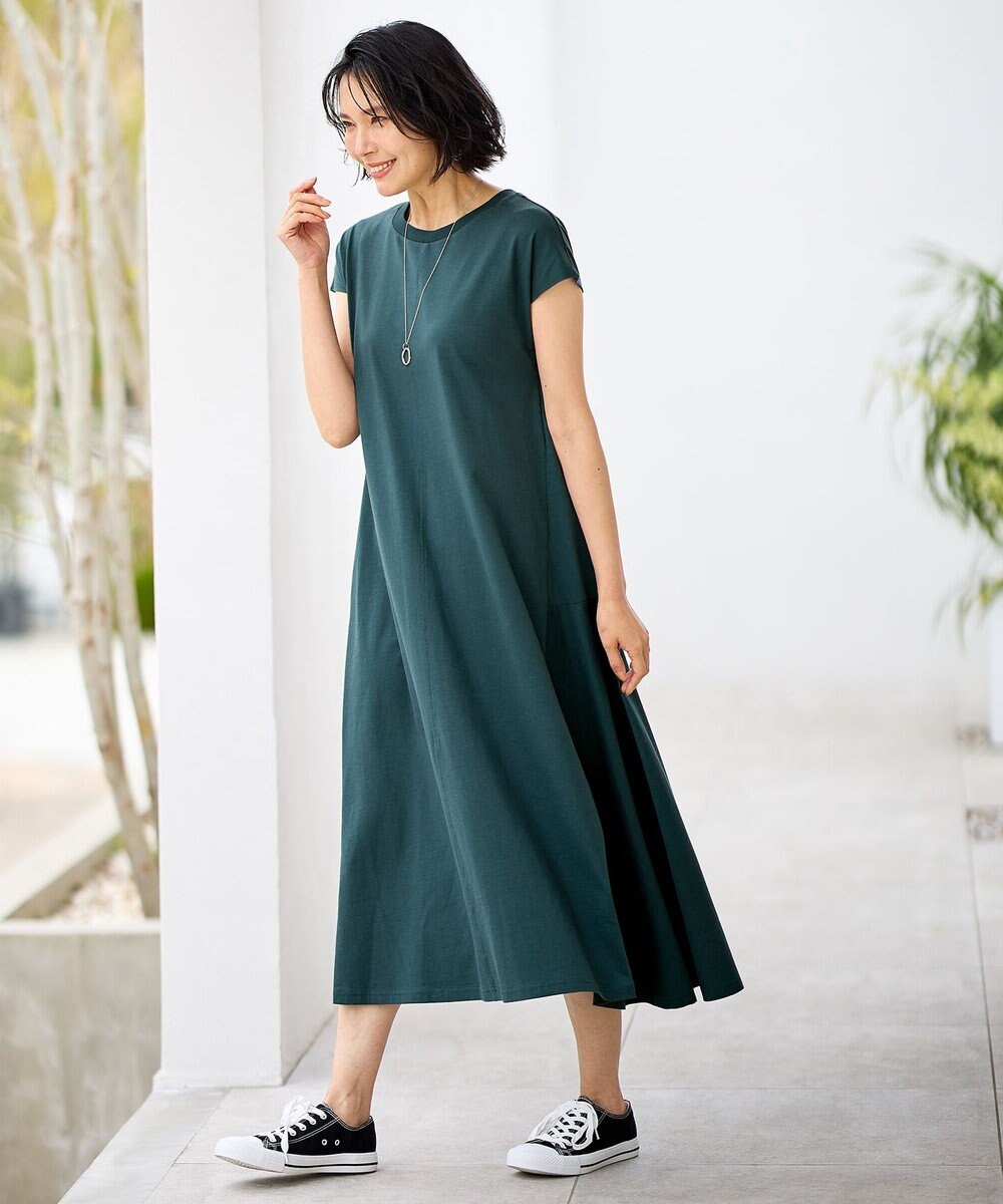 ANY 【洗濯機可】フレンチスリーブワンピース 