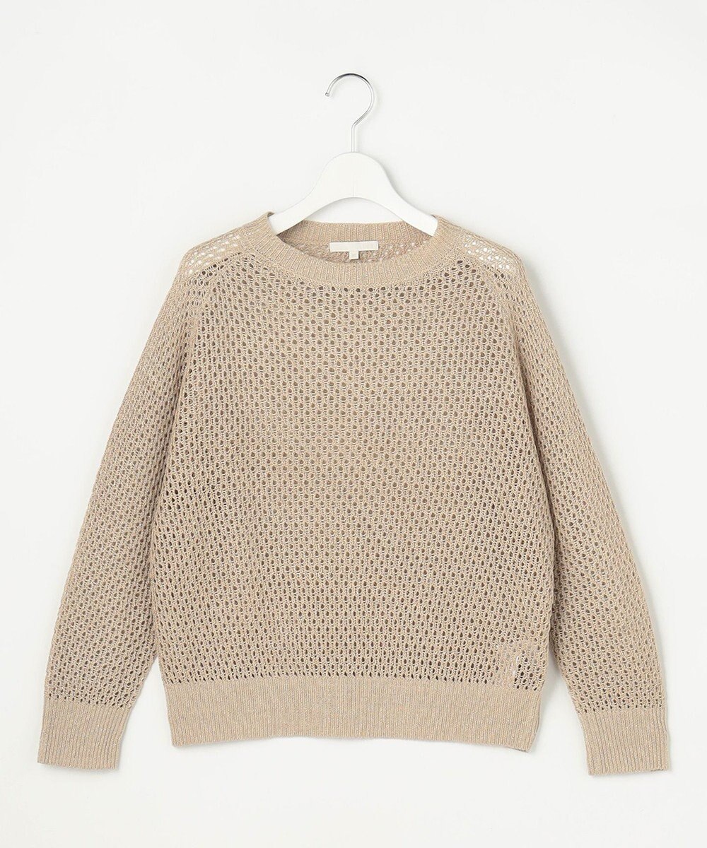 自由区 S 【SHIHOさん着用】リネンミドルゲージメッシュ ニット 