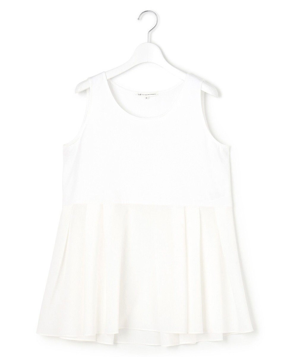 23区 【洗える】ナチュラルコットンベア タフタコンビ タンクトップ 