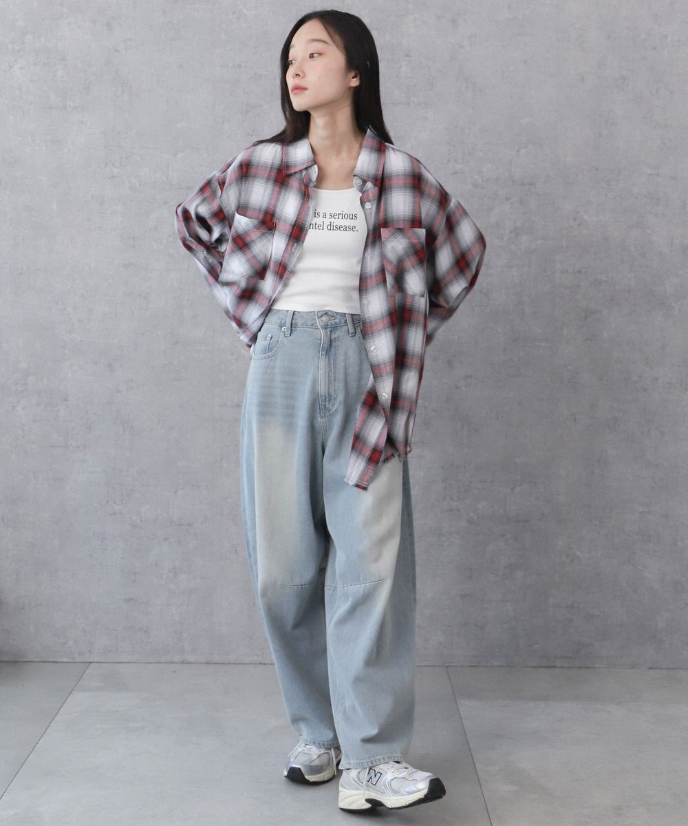 WEGO チェックBIGシャツ 