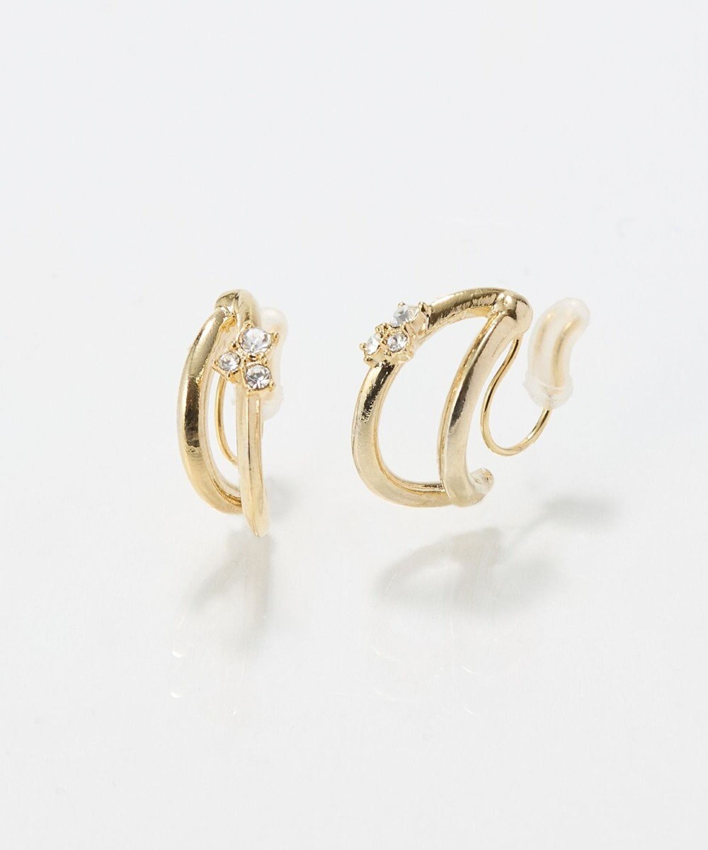 Phoebe 〈痛くないシリーズ/アレルギー対応〉シャイニーダブルフープライトフィットイヤリング　ゴールド 